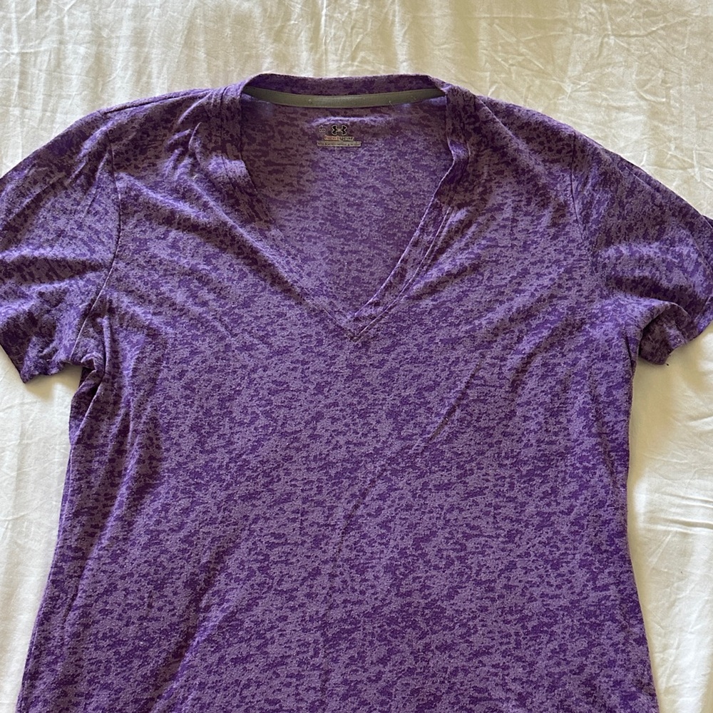 Under Amour Purple Patterned Short Sleeve Top